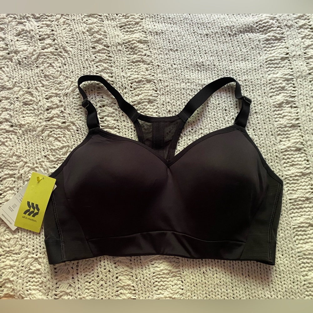 All in Motion black cross back sports bra